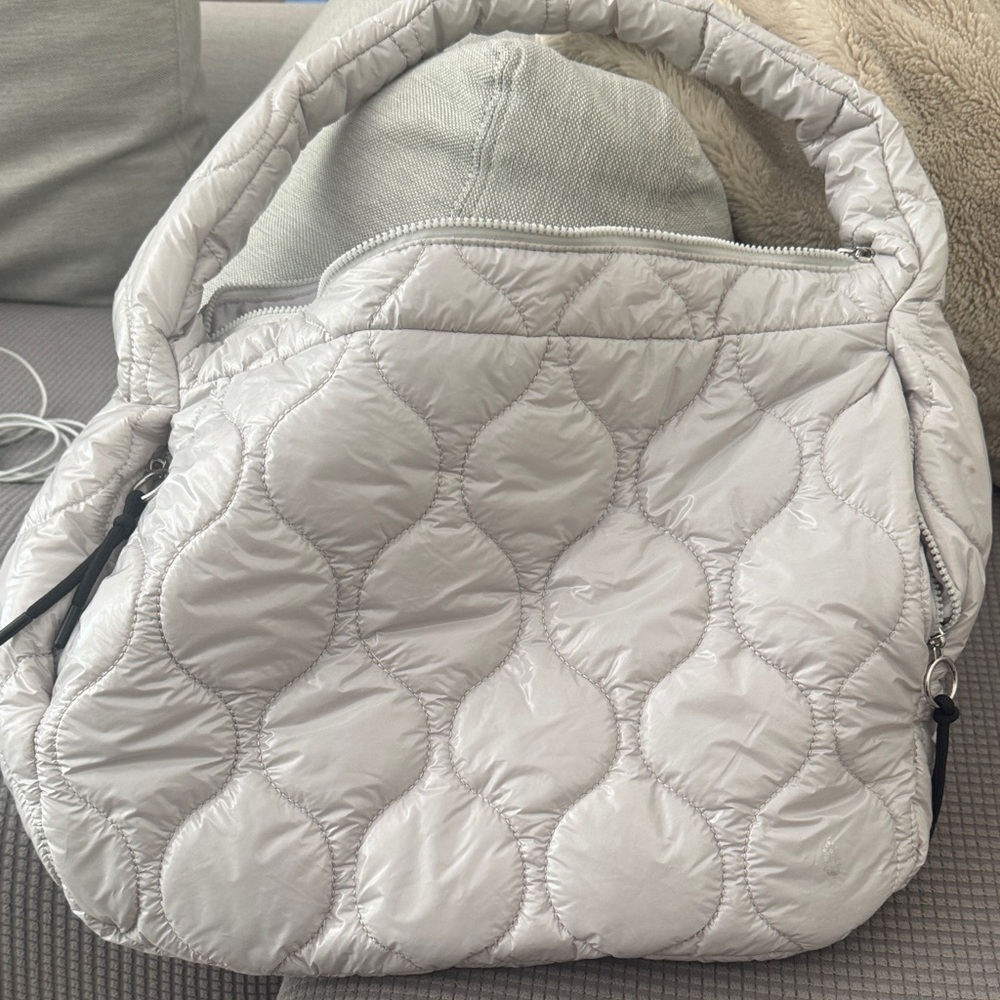 Free People Quilted Puffer Shoulder Bag - Light Gray